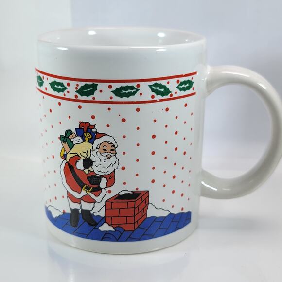Vintage 1991 Santa Mug Carol Gordon RGA Retro Christmas Holiday Cup - Picture 5 of 10